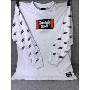 NWT Tootsie Roll Patch Shirt Large Long Sleeve Southpole White Shirt